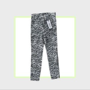 Zara zebra print high waist jeans